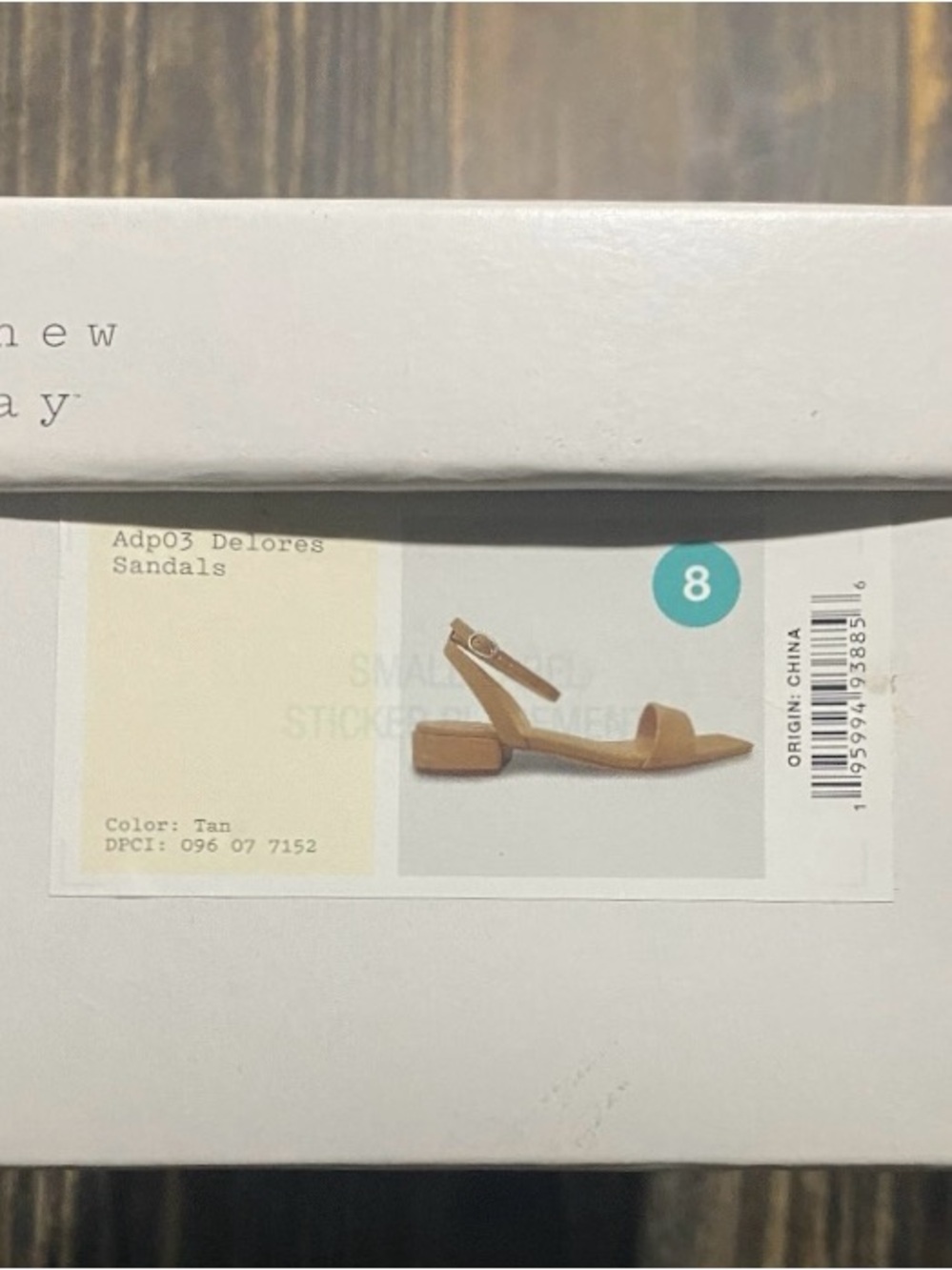 A New Day NWT Women's Tan Faux Leather Delores Ankle Strap Sandals - Size 8 - Picture 6 of 6